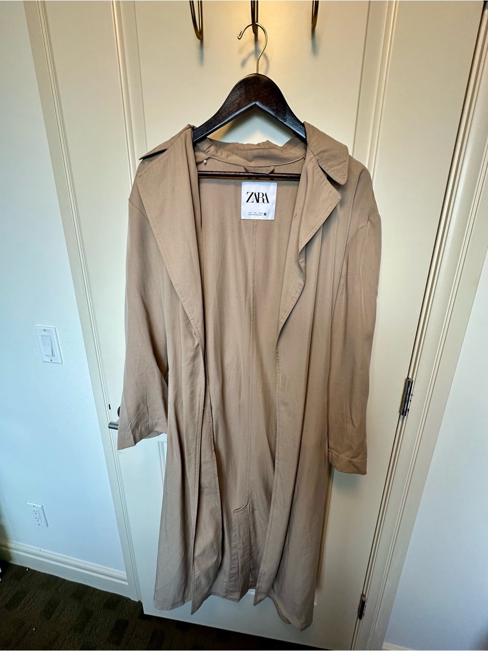 ZARA Beige/Tan Lightweight Trench Jacket